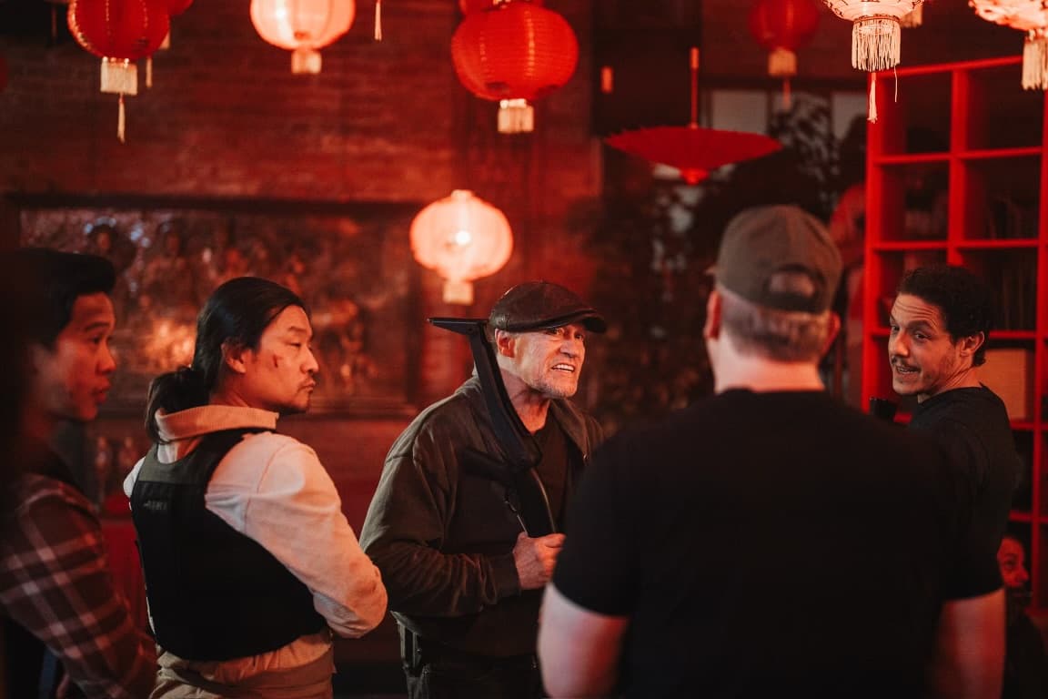 Behind the scenes on set